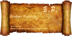 Bodon Patrik névjegykártya