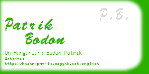patrik bodon business card